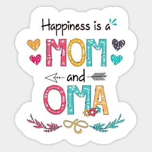 Happiness Is A Mom And Oma Wildflower Happy Mother's Day Sticker